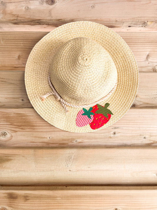 Strawberry Straw Hat - size 12-24mos (Copy)