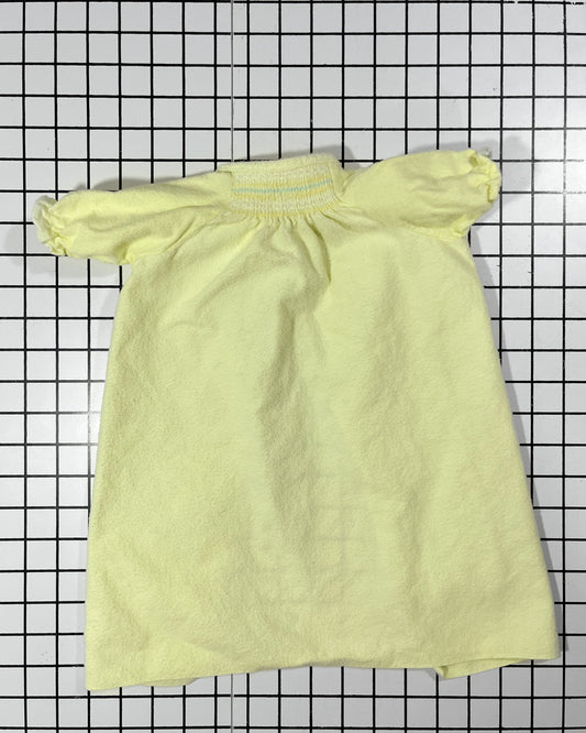 Vintage pale yellow flannel smocked nightgown - approx size 9-12mos