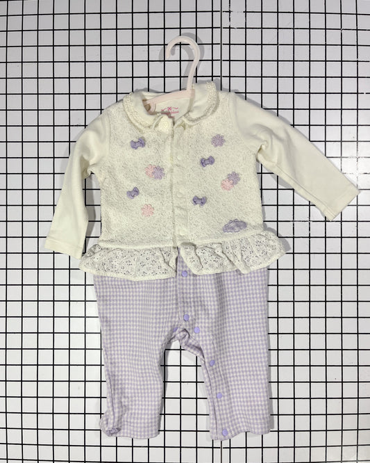 Vintage One Piece Illusion Set - - approx size 9mos