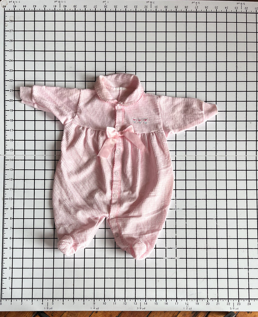 Pink Seersucker Footed Sleeper - approx size 3m