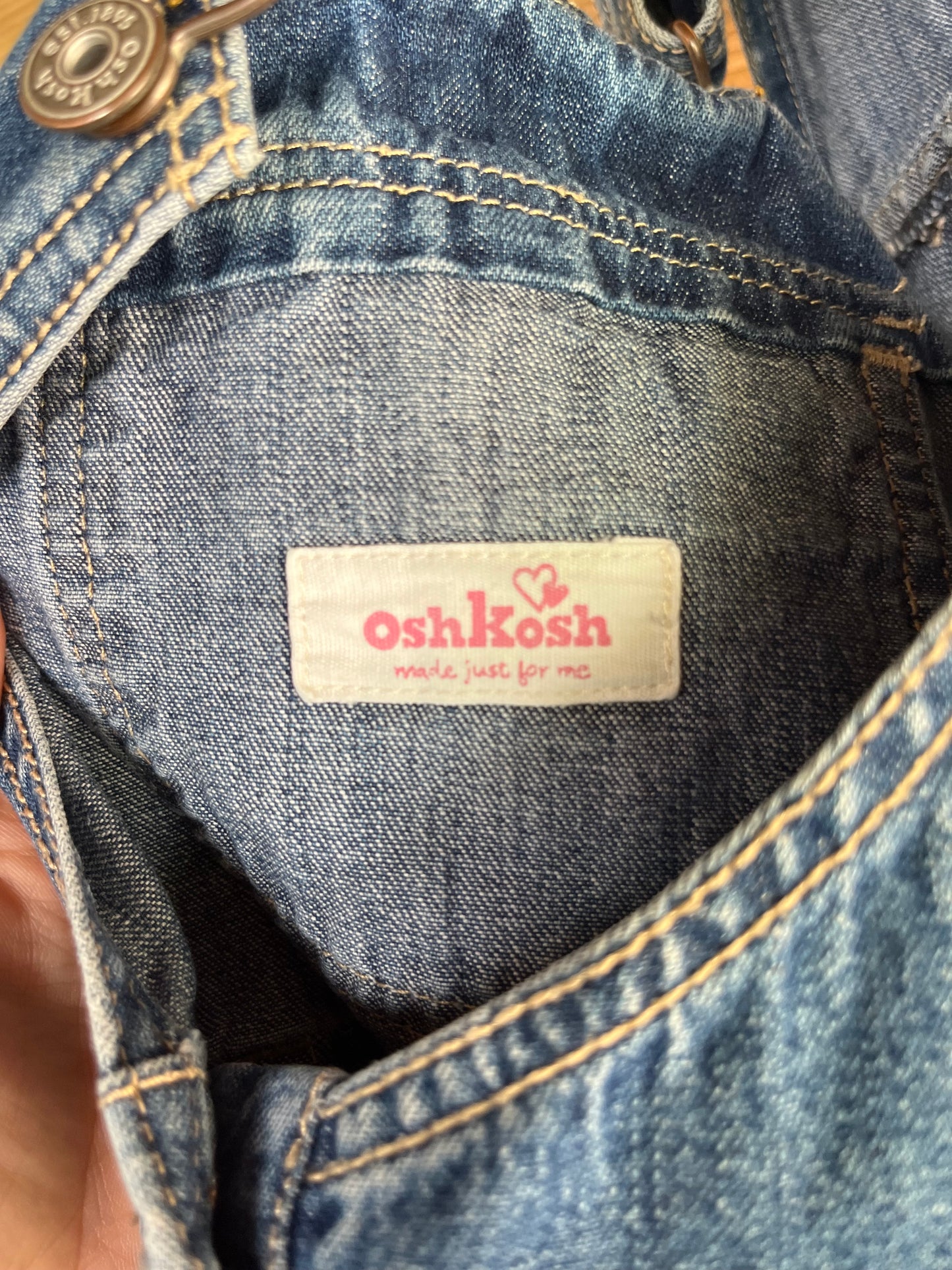 Denim Strawberry Overall Skirt- size 6