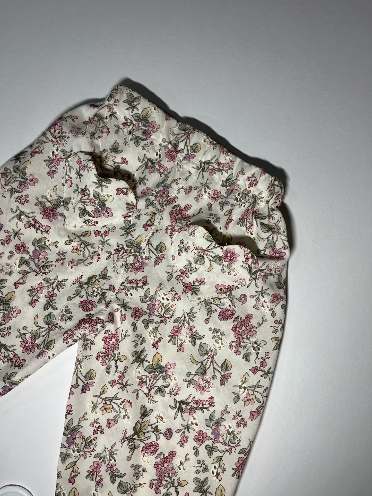 Ivory and Floral Eyelet Pant - size 3T