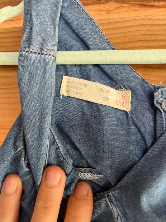 Chambray Strawberry  Jumpsuit - size 5