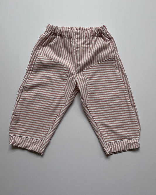 Pink Stripe Double Knee Pant - size 2T