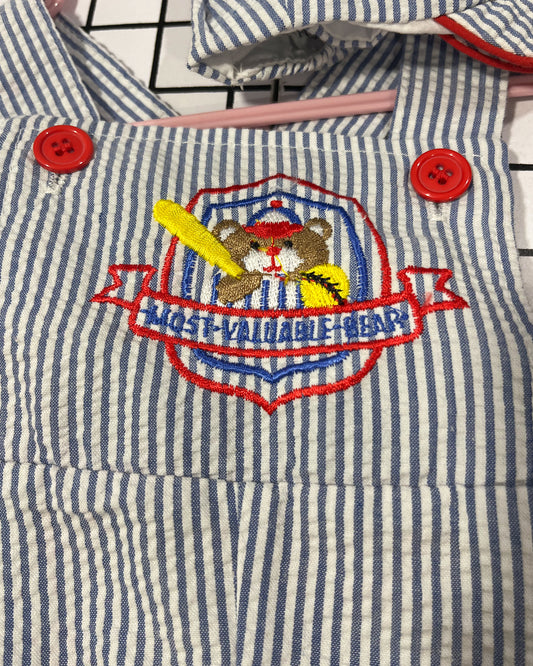 Vintage Most Valuable Bear Romper and Hat set - approx size 3mos