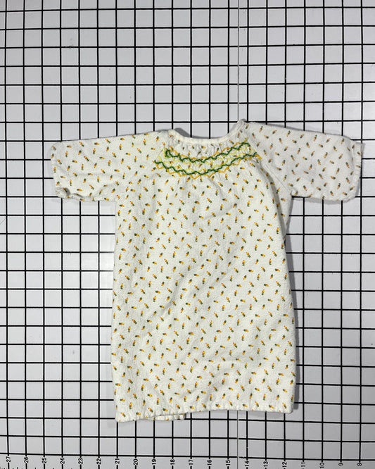 Vintage flannel smocked floral nightgown - approx size12mos