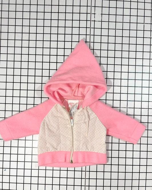 Vintage Pink Zip-Up Pixie Hoodie - approx size 3-6mos
