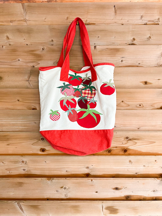 Farmers Market Tomato Tote - Red Straps