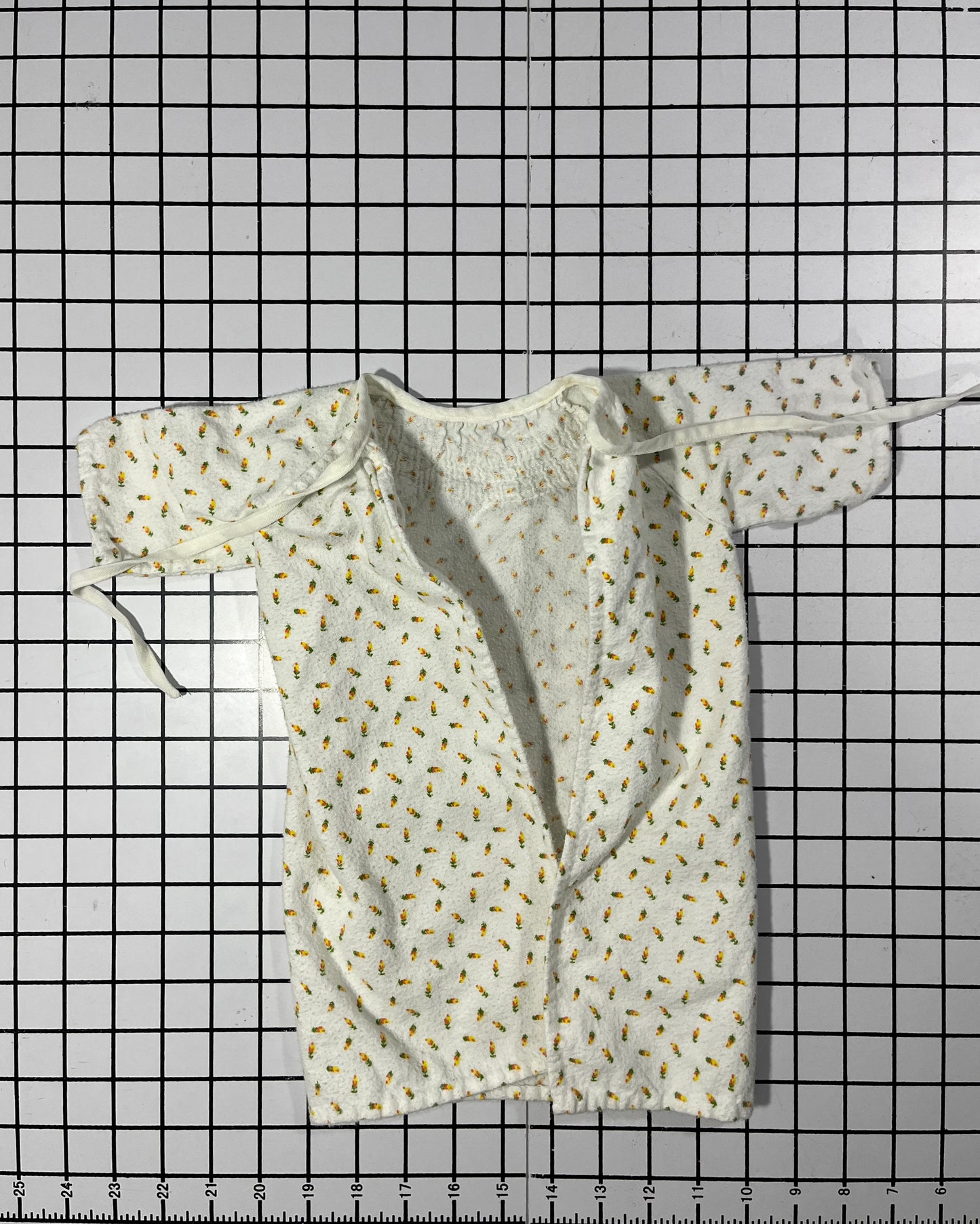 Vintage flannel smocked floral nightgown - approx size12mos