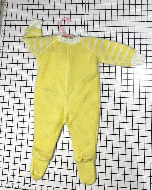 Vintage Yellow Full Zip Sleeper - approx size 6mos