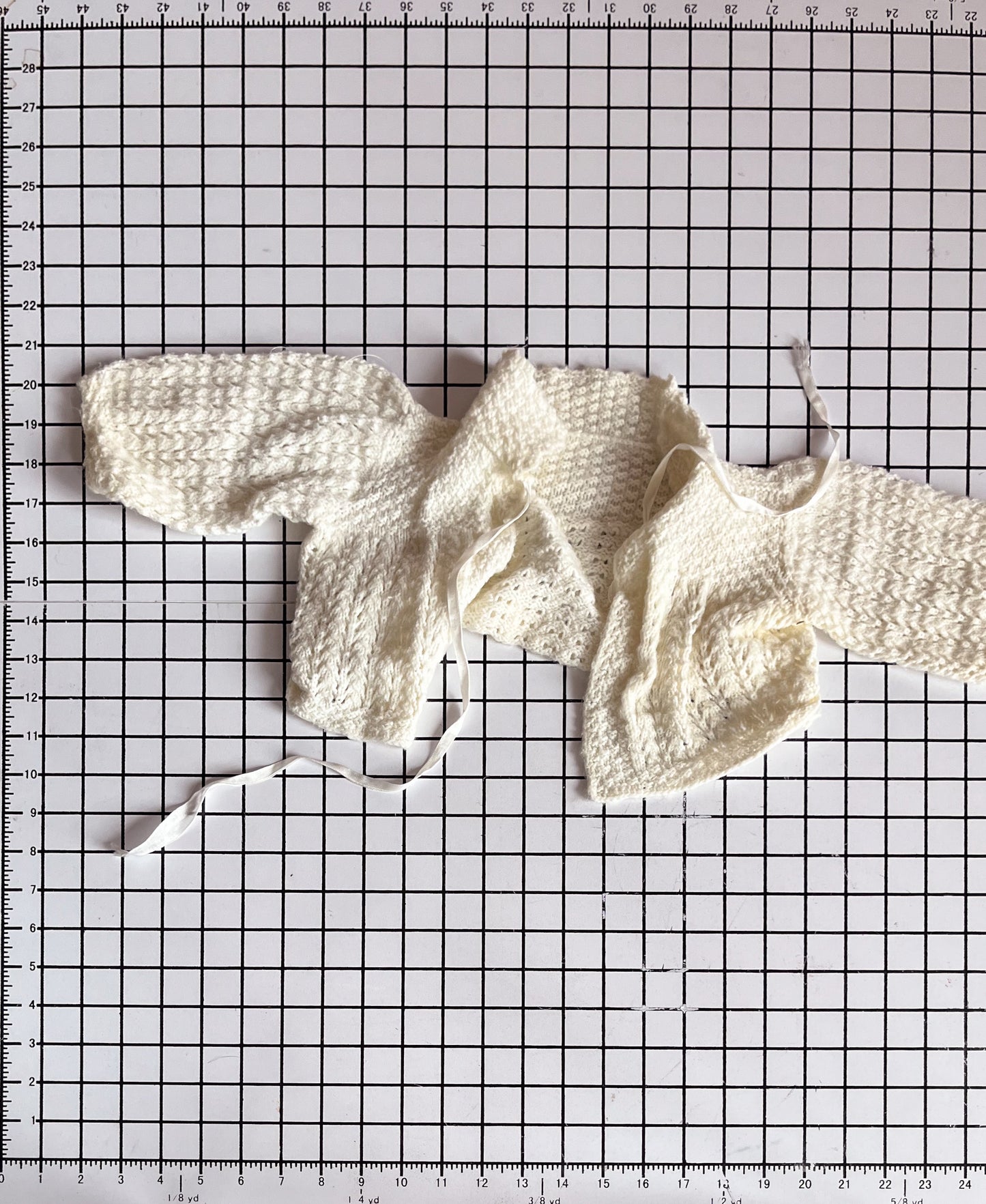Handknit Cream Bolero cardigan - approx size 0-6m