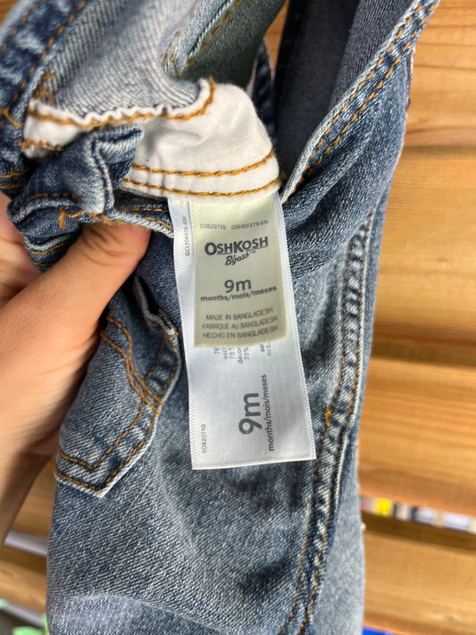 Denim Strawberry Overalls - size 9mos
