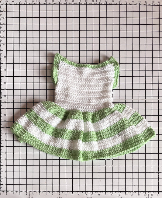 Green and White Handknit Dress - approx size 2T