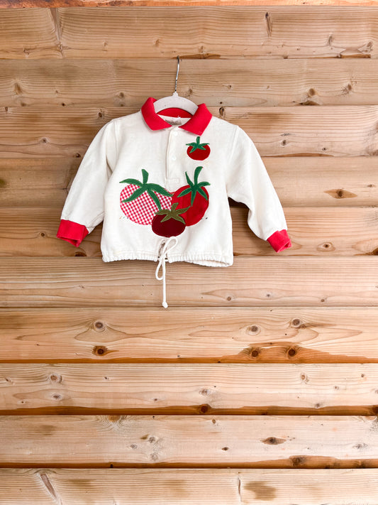 Vintage Tomato Henley - size 6-12mos