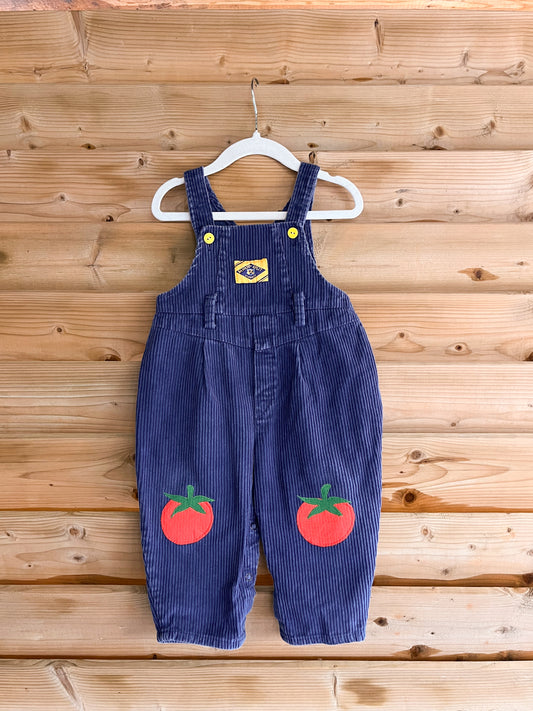 Vintage Blue Corduroy Tomato Overalls - size 18mos