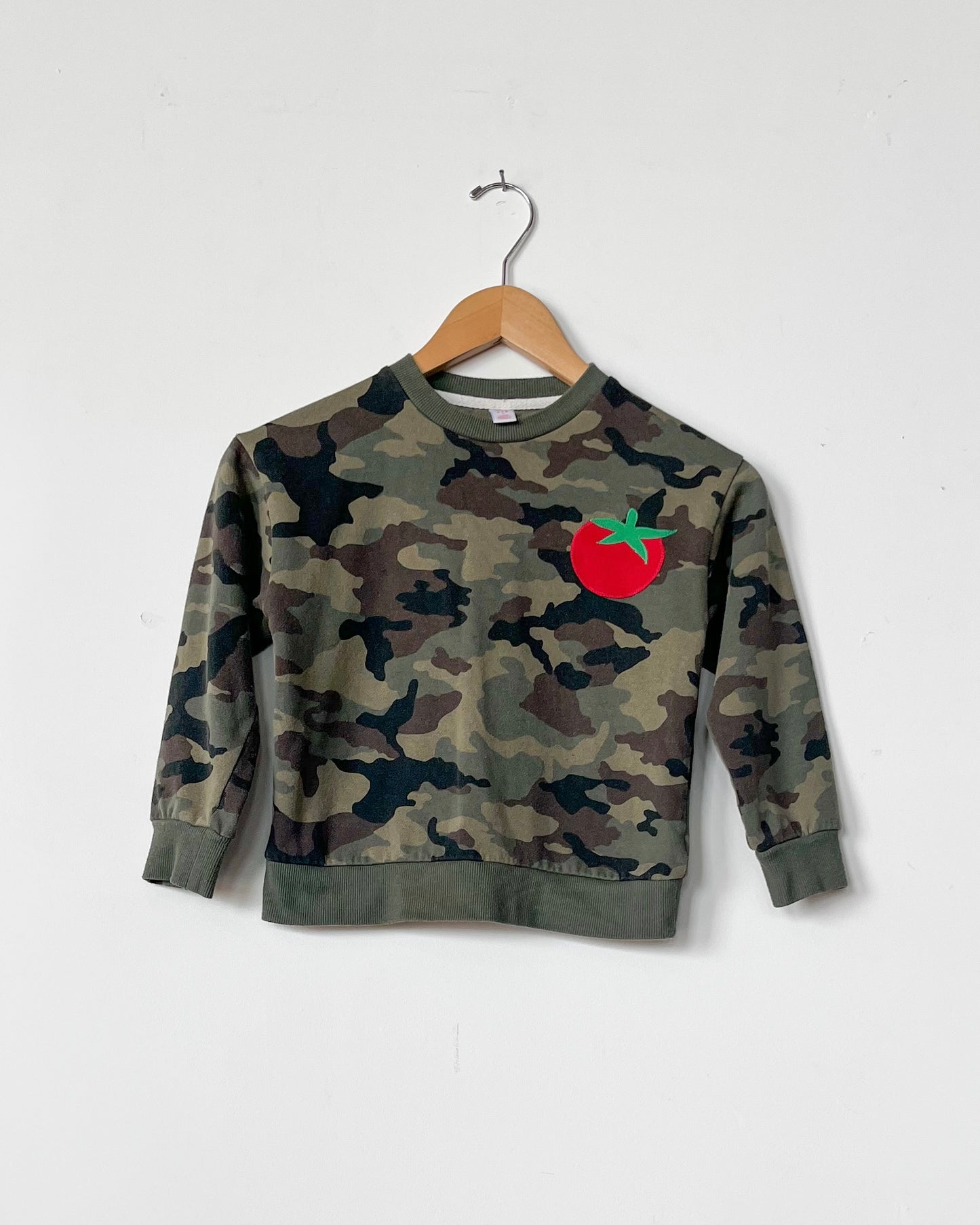 Green Camo Tomato Crewneck - size 5ish