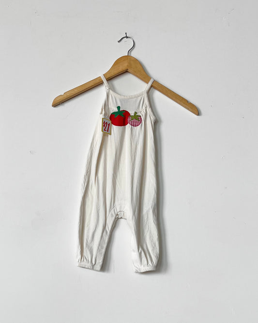Cream Tomato Romper - size 6-12mos