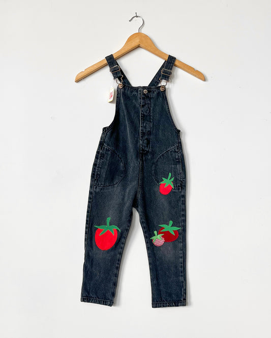 Black Denim Overalls - Size 3/4