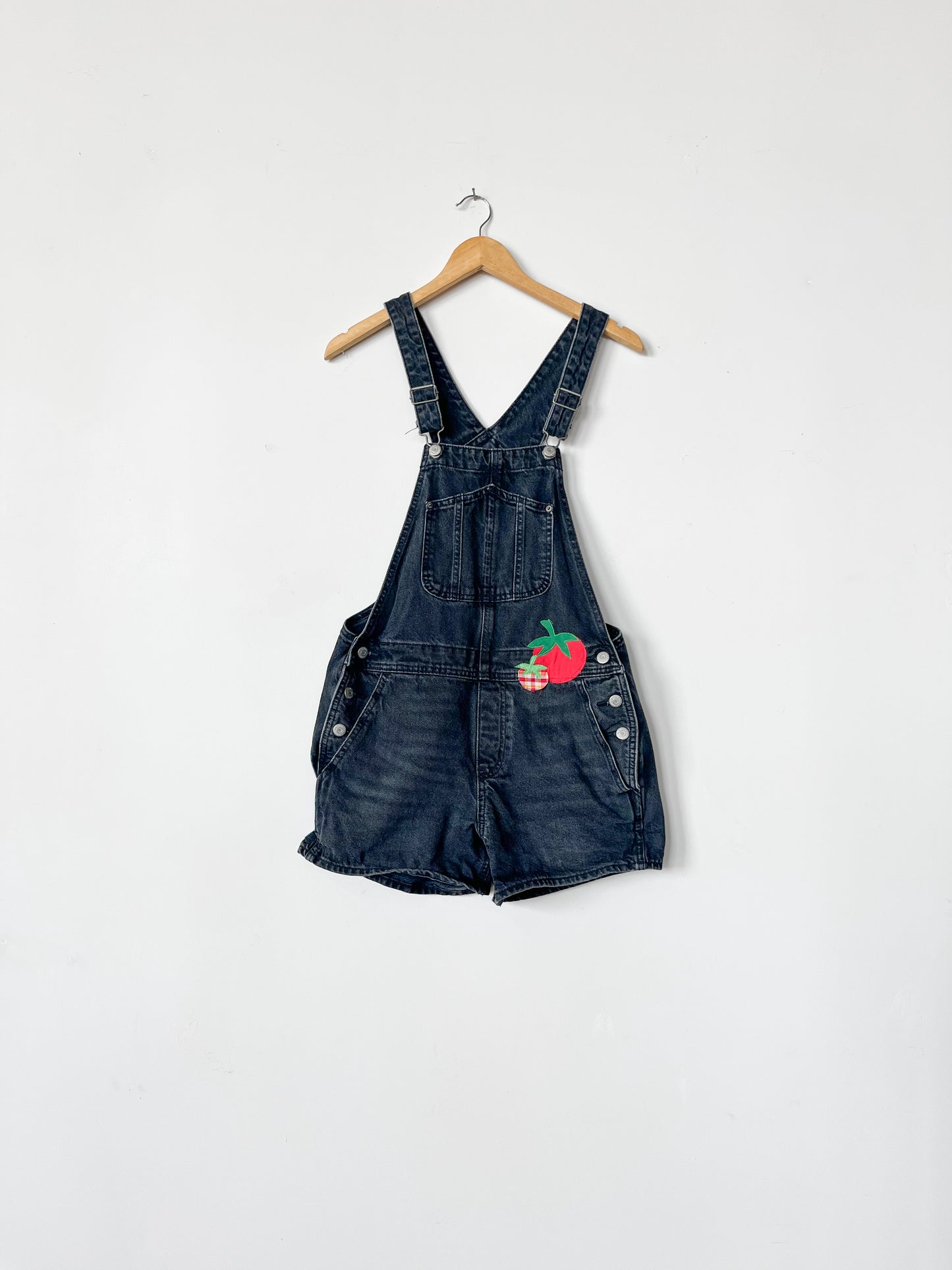 Black Denim Tomato Shorteralls - Adult Size S