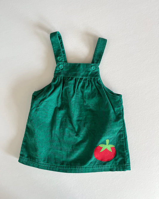 Green Corduroy Tomato Overall Skirt - Size 9mos