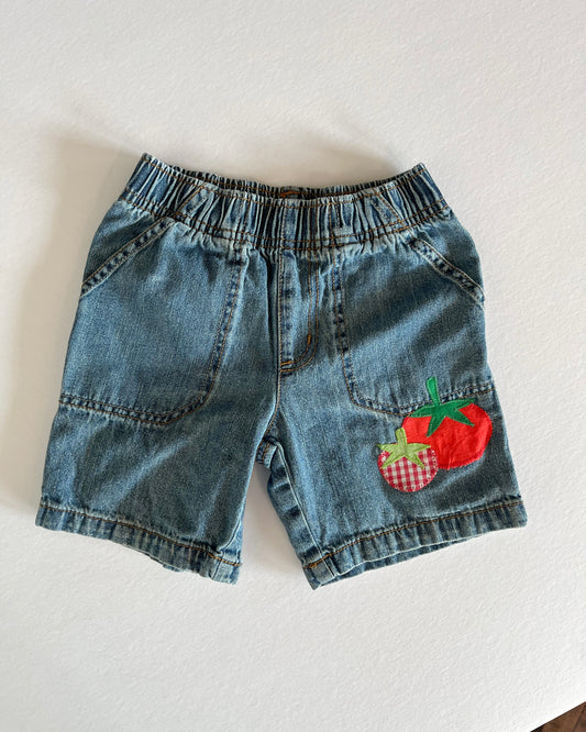 Denim Tomato Shorts - Size 3T